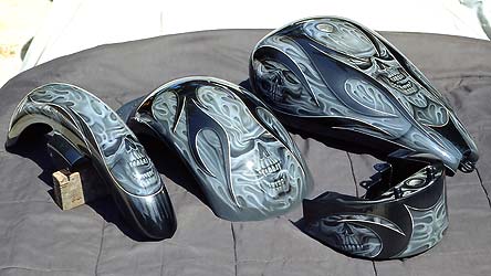 a mix of flames and airbrush