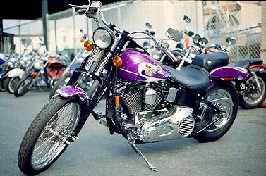 graphics and mermaid on Harley Davidson motorcycle