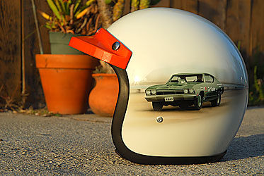chevelle airbrushed on helmet for Edlebrock