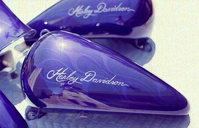 thin ghost flames and hand lettering on candy purple