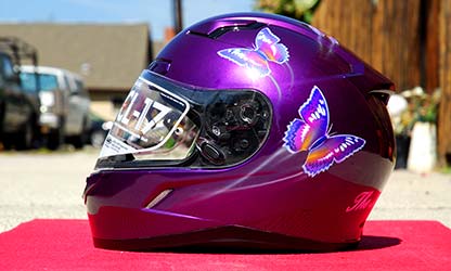 custom paint butterfly helmet