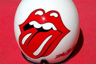 custom paint Rolling Stones helmet
