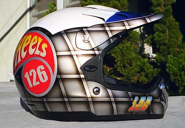 custom Hotwheels paint on racing helmet
