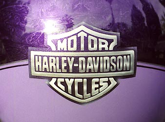Harley Davidson logo on helmet