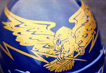 gold eagle on helmet for King of Malaysia