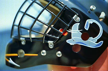 character art on hockey helmet