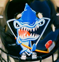 character art on hockey helmet