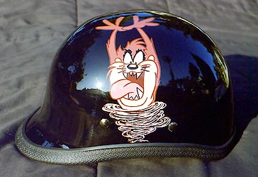 character art on helmet