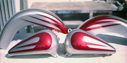 classic scallops on silver Harley Davidson motorcycle parts