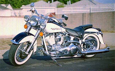 50s look classiic two-tone paint Harley Davidson motorcycle