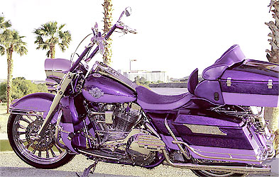 two-tone Harley Davidson motorcycle