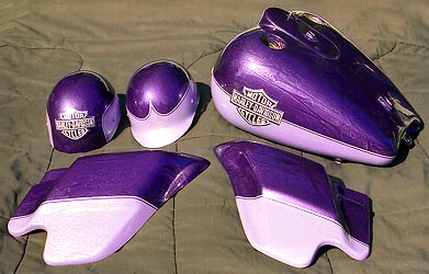 two-tone Harley Davidson motorcycle parts